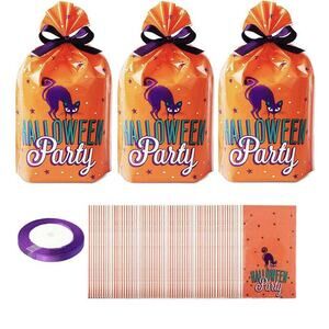 50 Pcs Halloween Candy Bags Party Bags Kids Small Trick Or Treat Bags Goody Bags